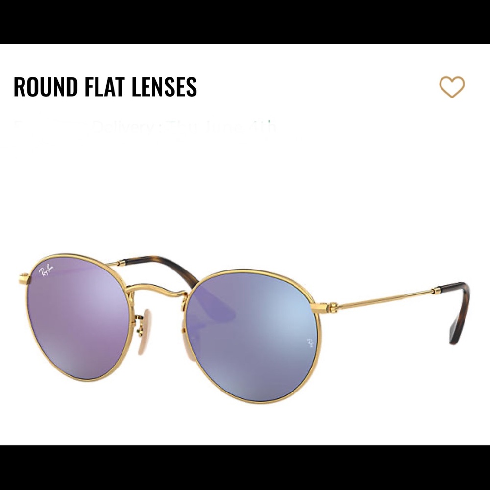 Authentic Ray-Ban Round Flat Sunglasses